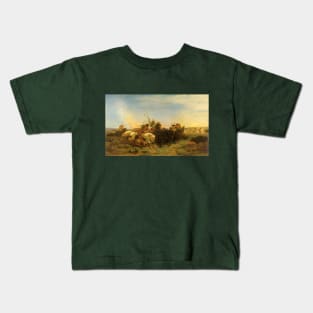 Indian Buffalo Hunt by Charles Wimar Kids T-Shirt